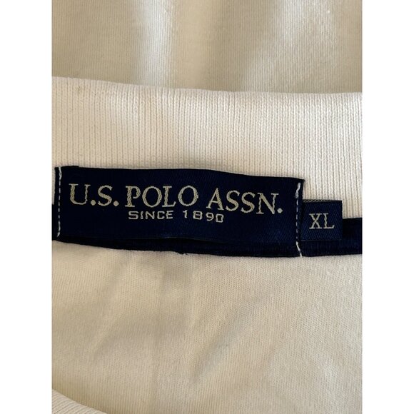 Mens U.S. Polo Assn. Long Sleeve Beige Polo Shirt - Picture 8 of 10